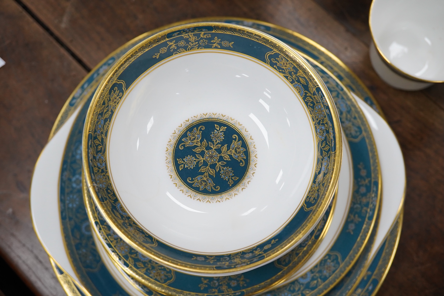 A Royal Doulton Carlyle pattern part dinner and tea service. Condition - appears good